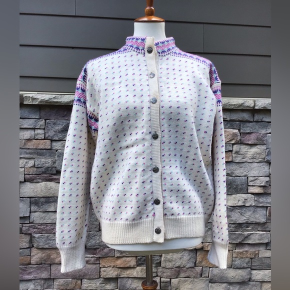 Stowe Woolens ski sweater Nordic Fair Isle size L/XL - Picture 1 of 6